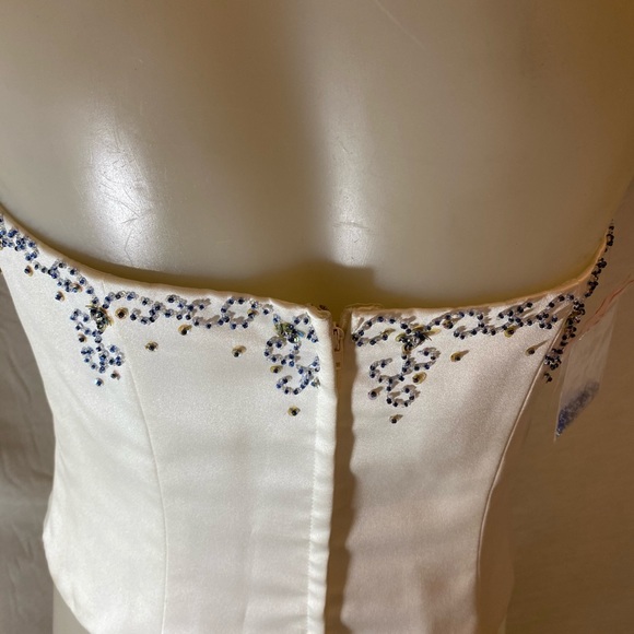 Alfred Angelo Vintage Corset Ivory zipper Back Top - Picture 3 of 5